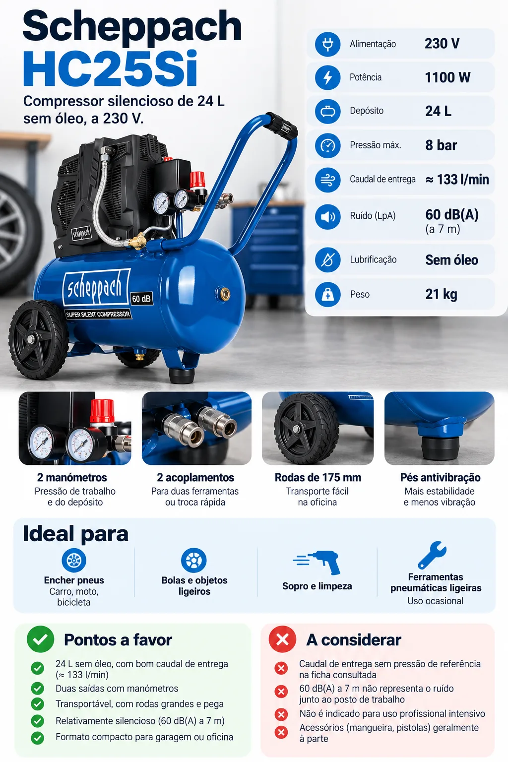 Infográfico Scheppach HC25Si